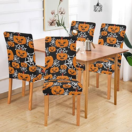 Ollabaky Halloween Chair Covers Set of 2 for Dining Tables