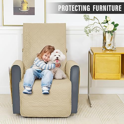 Softown Recliner Chair Cover with Non-Slip Straps for Dogs