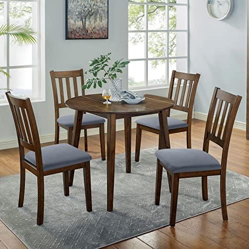 Smiry Dining Chair Covers Set of 6 Stretch Jacquard Grey
