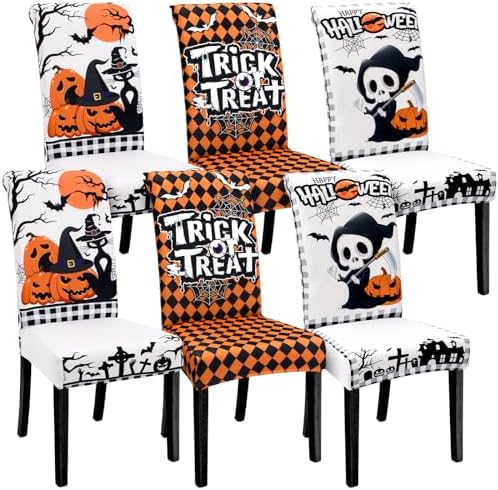 6 Pcs Halloween Chair Covers Spooky Decor Set 1
