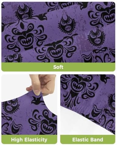 Halloween Bar Stool Covers Set of 4 Purple Black
