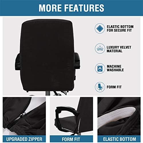 HVERSAILTEX Velvet Office Chair Covers Universal Stretchable Removable Machine Washable