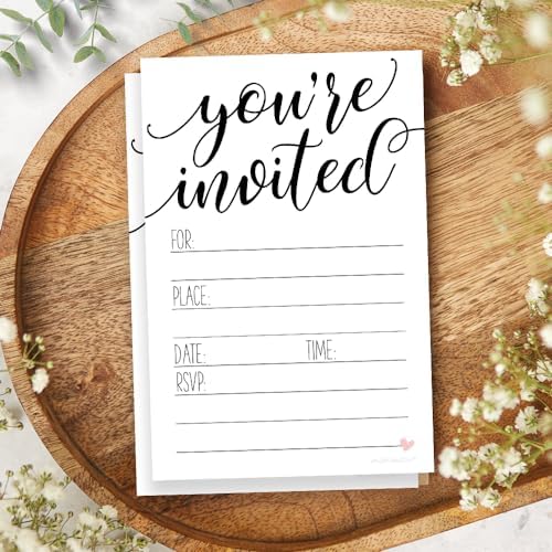 Classic Script Invitations 20 Count with Envelopes Sweet Heart Design 1