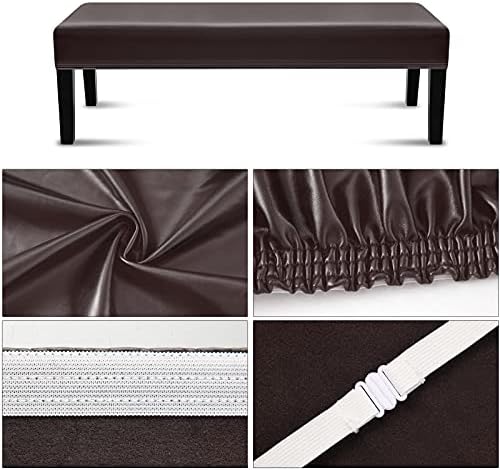 Dining Bench Covers Waterproof PU Leather Slipcover for Upholstered Benches