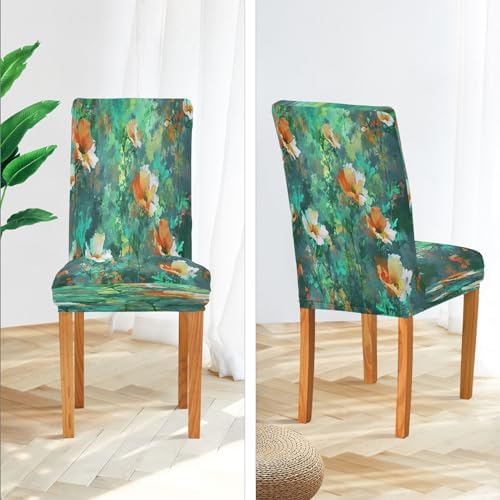BOESI Oil on Canvas Yellow White Flowers Chair Cover
