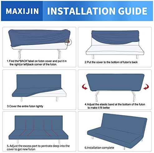 MAXIJIN Jacquard Futon Cover for Armless Sofa