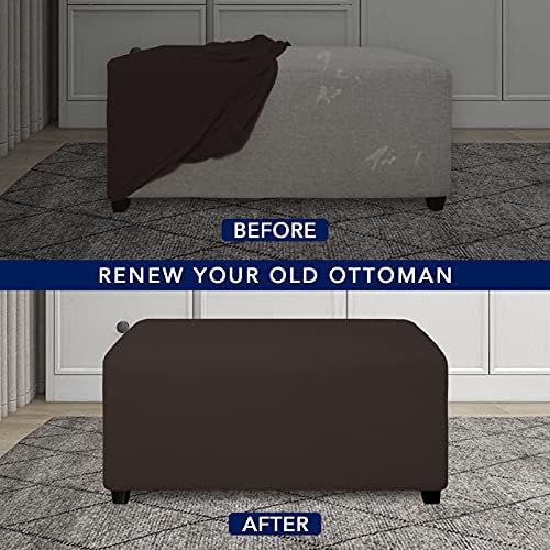 PureFit Super Stretch Ottoman Cover - Large Chocolate