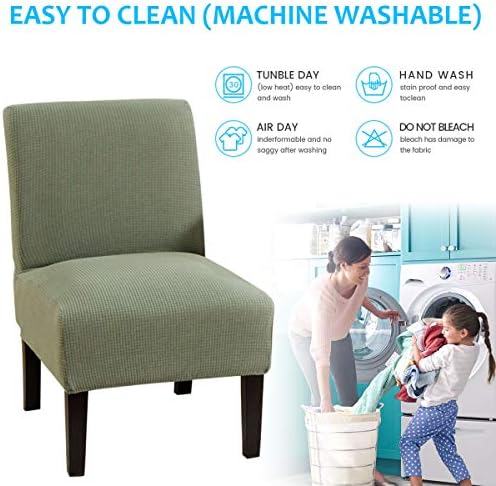 MIFXIN Armless Chair Cover Stretch Jacquard Slipcover 2 Pack