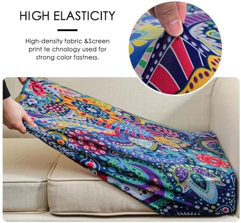 FORCHEER Sofa Slipcovers 26x26 Printed Stretch Non-Slip Covers for Couch Cushions