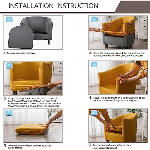 MIFXIN 2 Piece Stretch Jacquard Tub Chair Cover Set