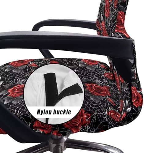 Talayituse Rose Spider Web Print Chair Covers for Office and Home Use