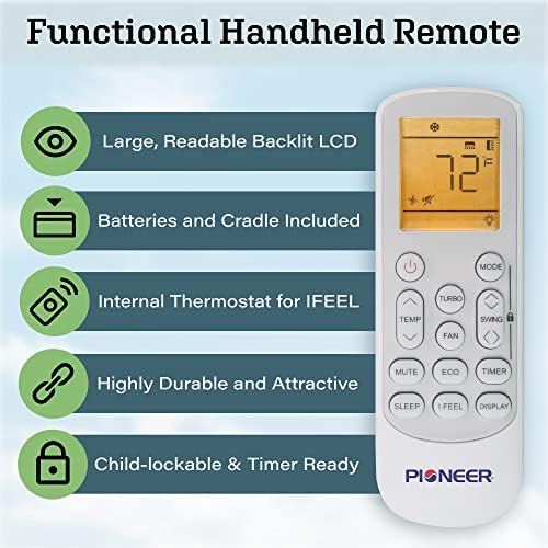 Pioneer Diamante Series Ductless Mini Split Air Conditioner Inverter Heat Pump Full Set