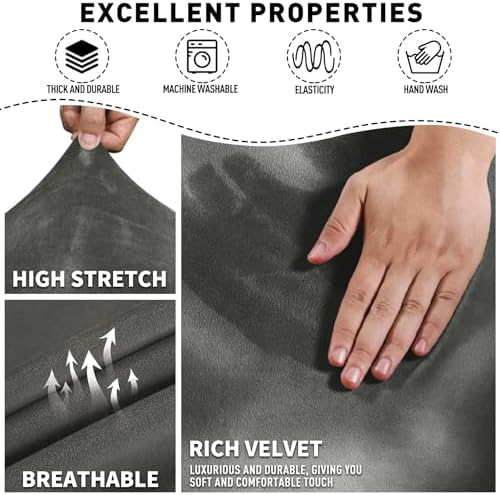 MAXIJIN Velvet 4-Piece Recliner Slipcover Set