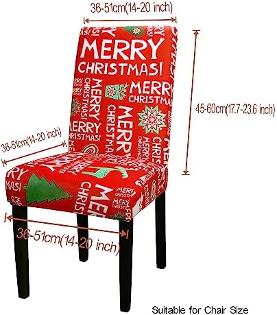 Stretch Dining Chair Covers Set of 4 Christmas Red 1