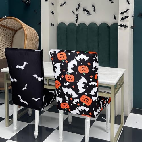 8Pcs Halloween Chair Covers Spooky Decor for Dining Chairs