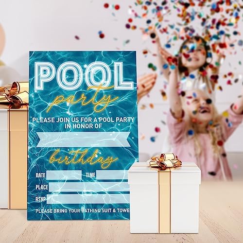 Birthday Invitations Pool Party Set of 20