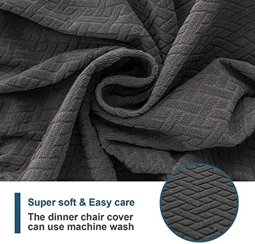 Genina Waterproof Dining Chair Seat Covers 4 PCS Grey Back Covered