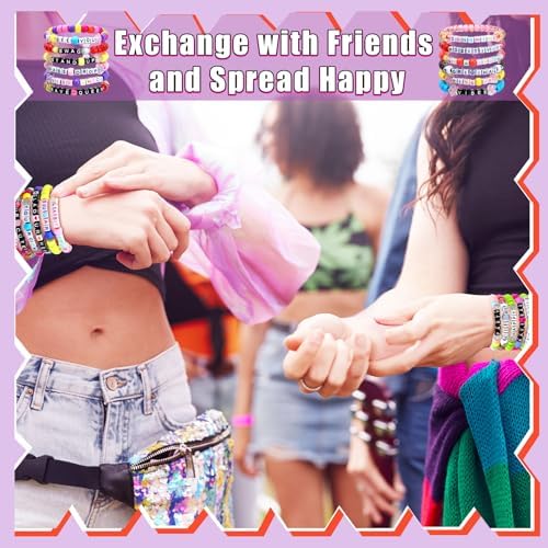 24 Pcs Alphabet Bracelets Rave Kandi Accessories