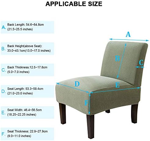 MIFXIN Armless Chair Cover Stretch Jacquard Slipcover 2 Pack