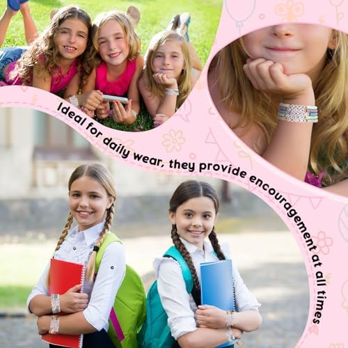 30 Pcs Motivational Quote Bracelets Bulk Set