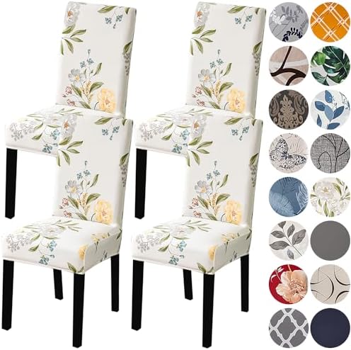 HZDHCLH Chair Covers Set of 4 Stretch Spandex Dining Room