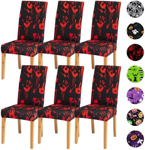 Halloween Chair Covers Set of 6 for Dining Chairs