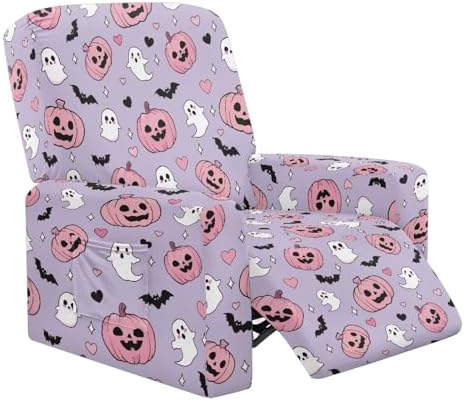 Ghost Pumpkin Lantern Recliner Slipcover with Arms