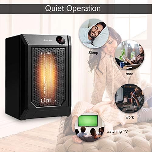 COSTWAY Electric Space Heater with 1500W Fast Heating and 12H Timer