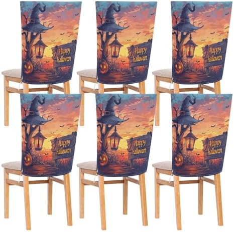 YETTASBIN Happy Halloween Chair Back Cover Set of 6