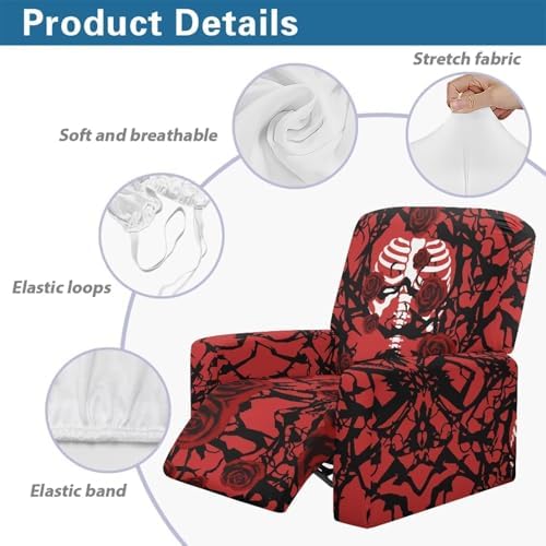 Thorn Rose Halloween Recliner Chair Cover