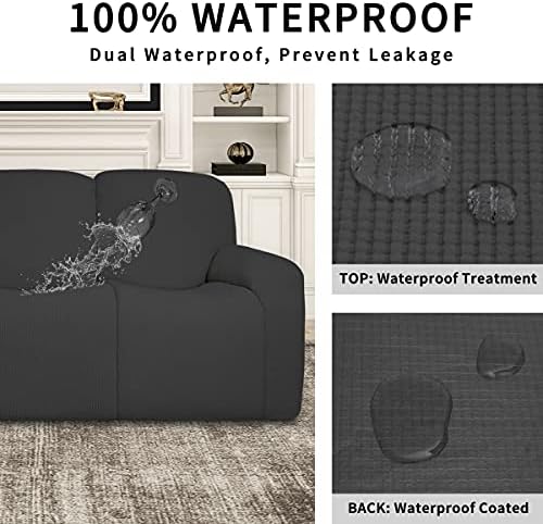 Easy-Going Dual Waterproof Recliner Loveseat Cover 6-Piece