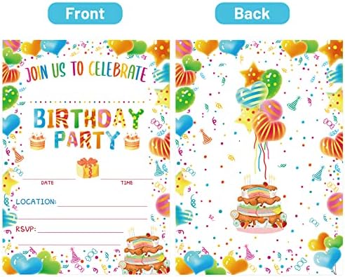 Fancy Land Birthday Invitations 20PCS with Envelopes