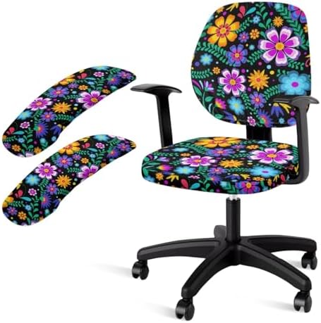 Lotusorchid 4 Piece Boho Flower Chair Cover Set Purple