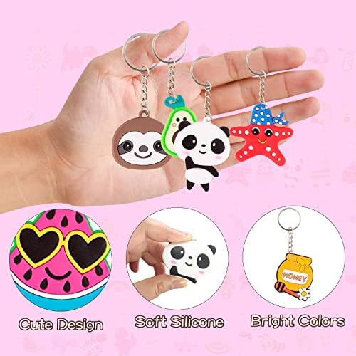 70Pcs Cartoon Keychains for Kids Birthday Party Favors 1