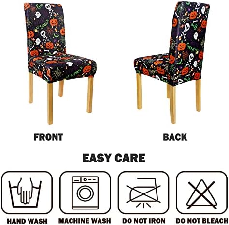 XAMSHOR Halloween Chair Covers Set of 4 Black 1