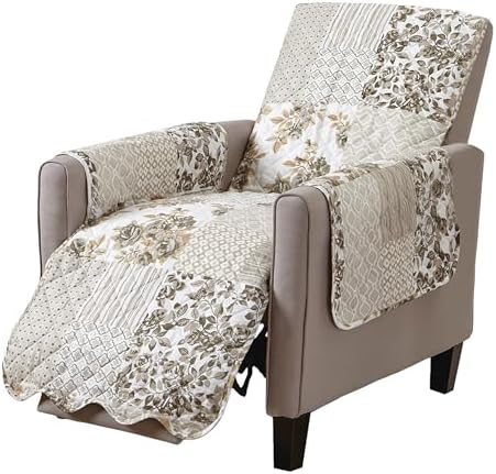 Great Bay Home Patchwork Scalloped Recliner Cover