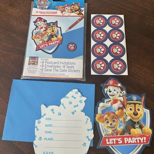 Premium Paw Patrol Postcard Invitations Pack Of 8