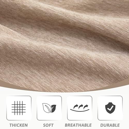 MEETSKY Sofa Cover for 2 Cushion Couch 71x118 Khaki