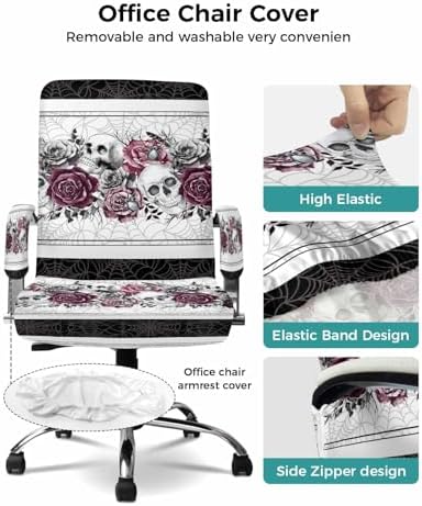 Halloween Armchair Covers with Skull Design