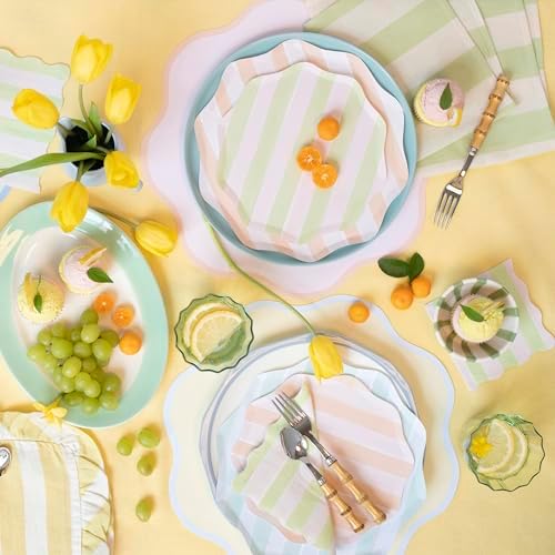 Meri Meri Pastel Striped Paper Plates Pack of 8 1