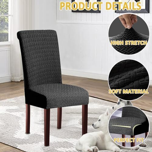 HAOYONG Waterproof Dining Chair Cover Set 4PCS with Bench Cover