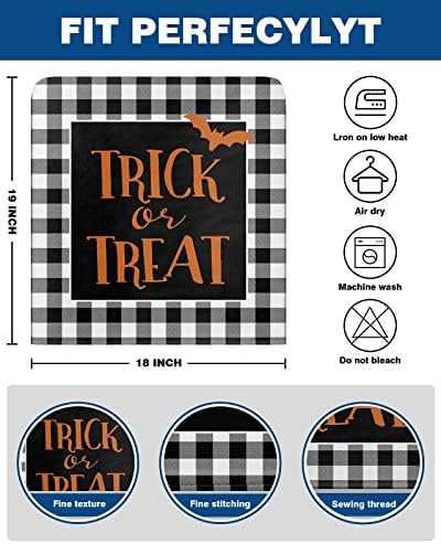Halloween Chair Back Cover Removable Slipcover 4 Pack 19x18 Inches