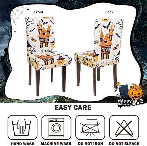 4 Pack Halloween Chair Covers for Dining Room