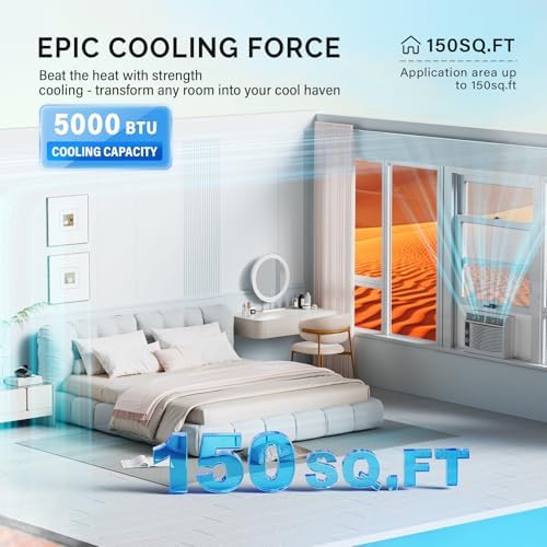 ROVSUN 5000 BTU Window Air Conditioner White Easy Install