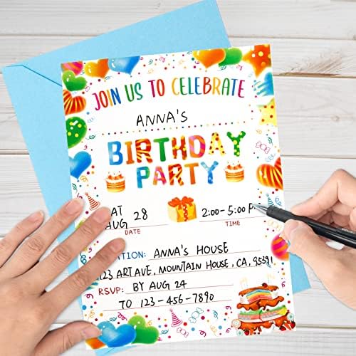 Fancy Land Birthday Invitations 20PCS with Envelopes