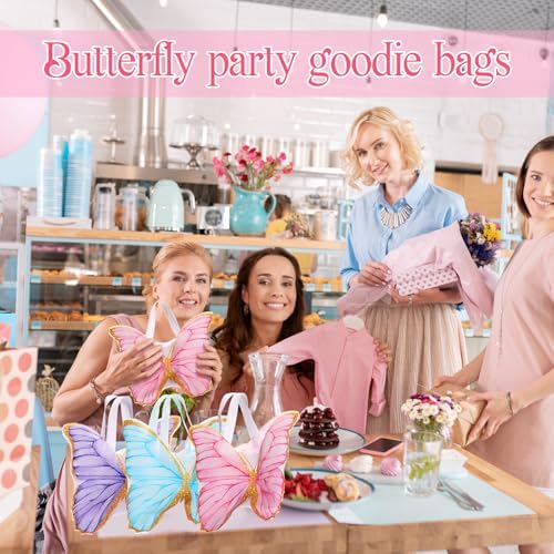 Silkfly 24 Piece Butterfly Party Favor Tote Bags