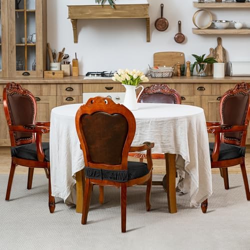 CZL Dining Chair Covers Set of 4 Zipper Black Slipcovers