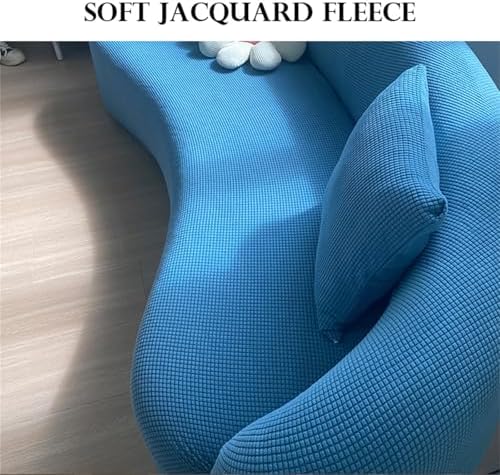 Jacquard Curved Sofa Cover for Living Room White XL 235-300cm