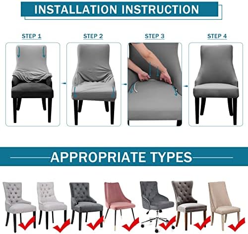 Liykimt Stretch Wingback Side Chair Slipcover Beige