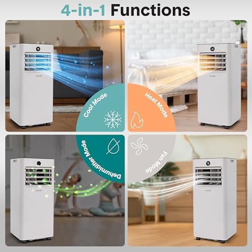 SereneLife 8000 BTU Portable AC and Heater with Dehumidifier